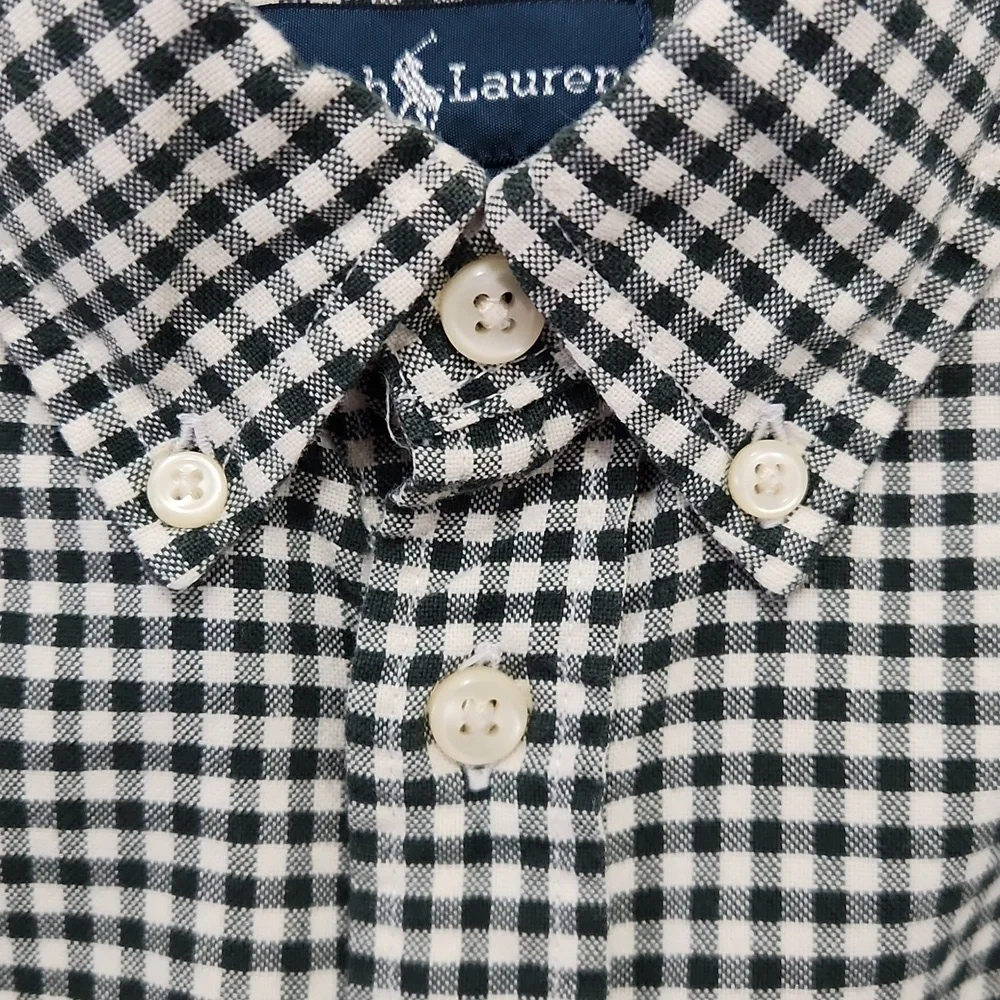Ralph Lauren Kids Green Check Button Down Oxford Shirt Size Small (8)